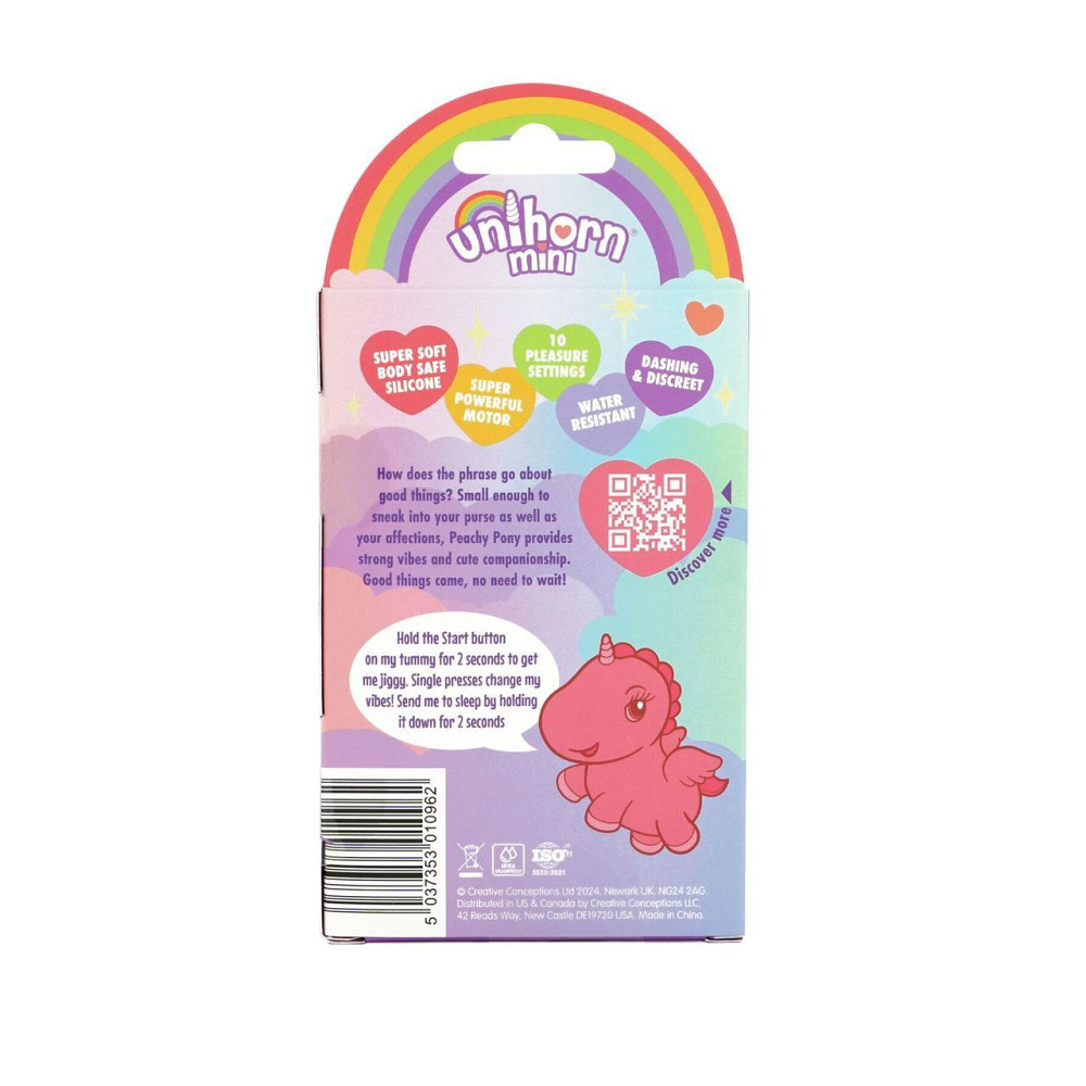 Вібратор-мінієдиноріжка Unihorn Mini – Peachy Pony, брелок з вібрацією, 10 режимів Sex Aura Київ - фото 4