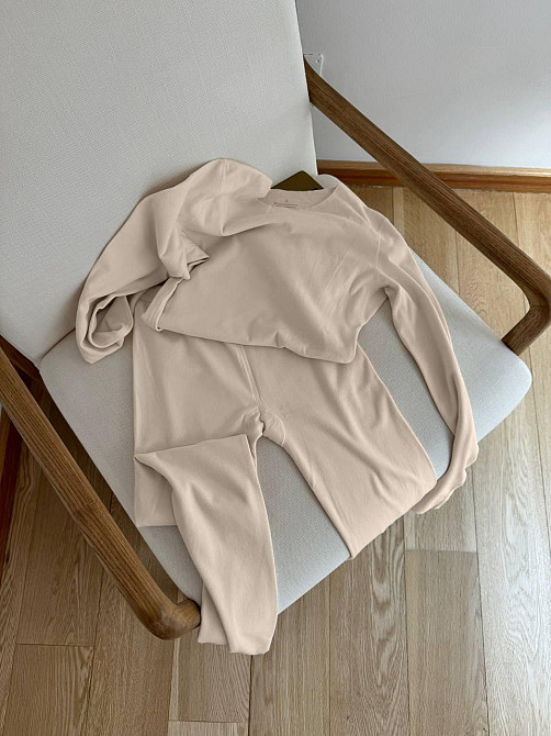 Жіночий повсякденний теплий термокостюм масло з утепленням Бежевий, 42 Одеса - фото 4