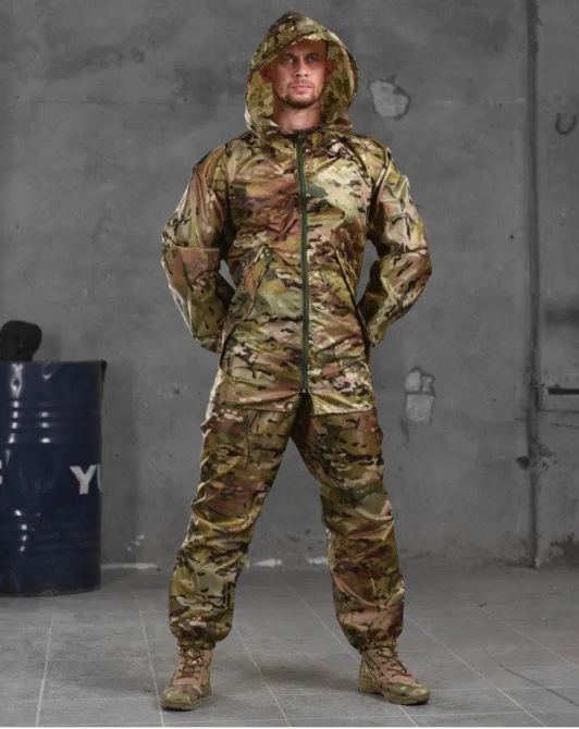 Тактический водонепроницаемый костюм дождевик мультикам зсу , Армейский дождевик маскировочный Львов - изображение 2