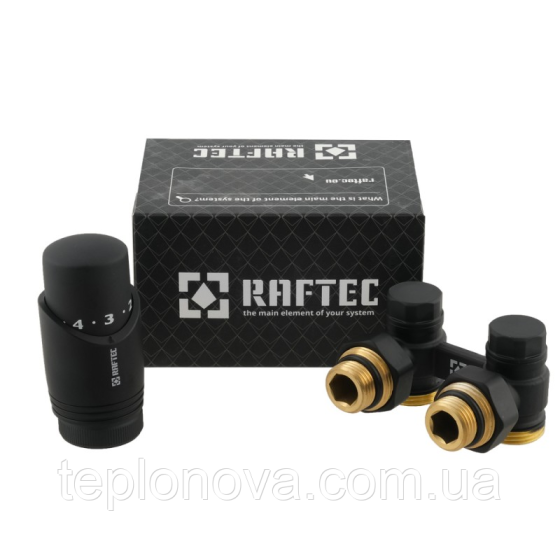 Узел нижнего подключения радиатора (50мм) с термоголовкой угловой Raftec DAHU11-B 1/2