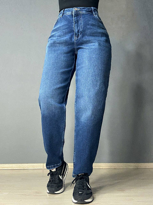 Джинси жіночі Sherocco 1295-1 Mom Relax великі розміри супер батал сині, синій, З8, 38, 102 см, 125 см Київ - фото 8