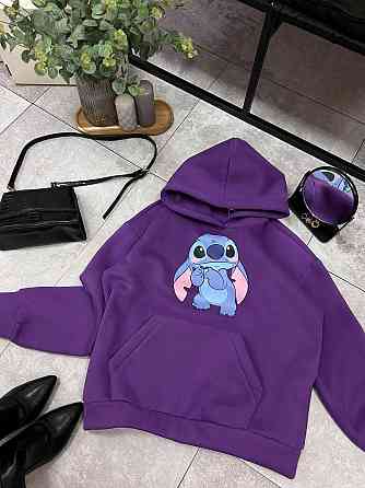 Женское уютное теплое худи оверсайз с милым принтом трехнитка Тедди + трехнитка с начесом пенье Одесса