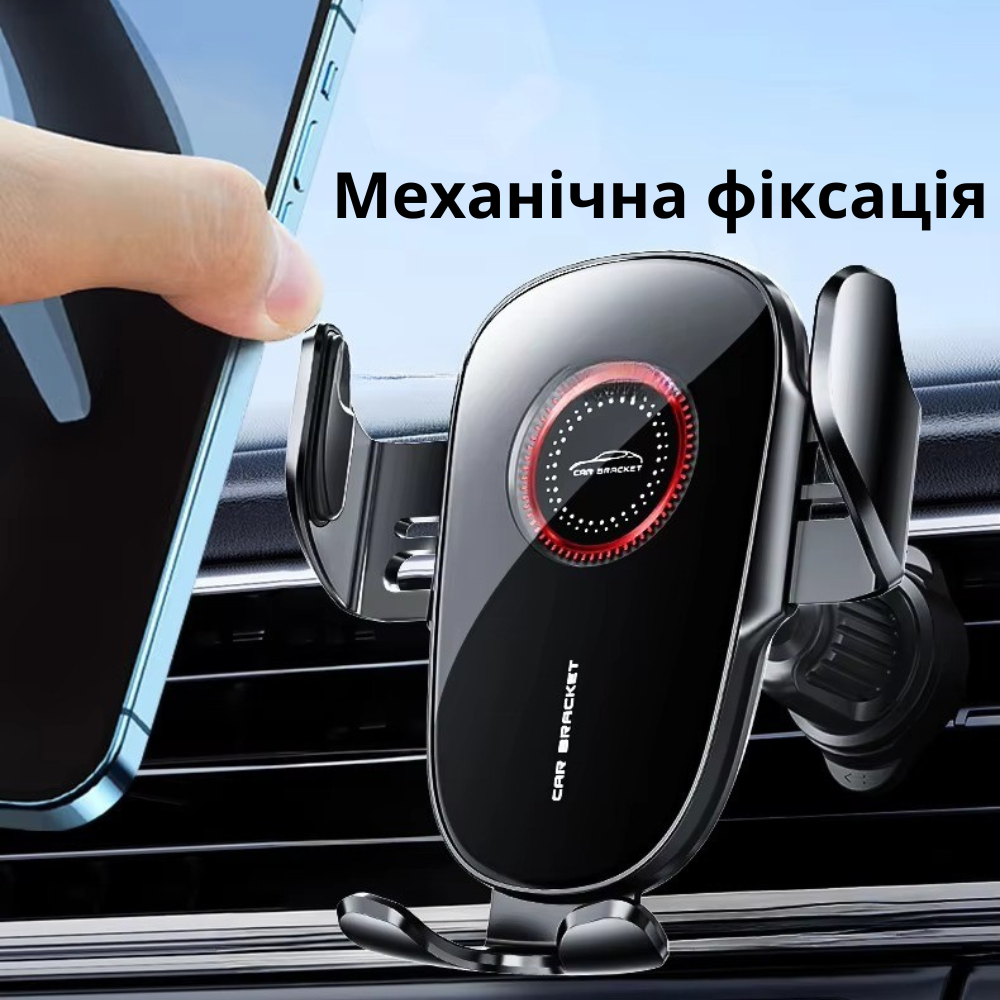 Держатель для телефона,автомобильный ,с механической фиксацией смартфона, на дефлектор в машину,черный Каменец-Подольский - изображение 2