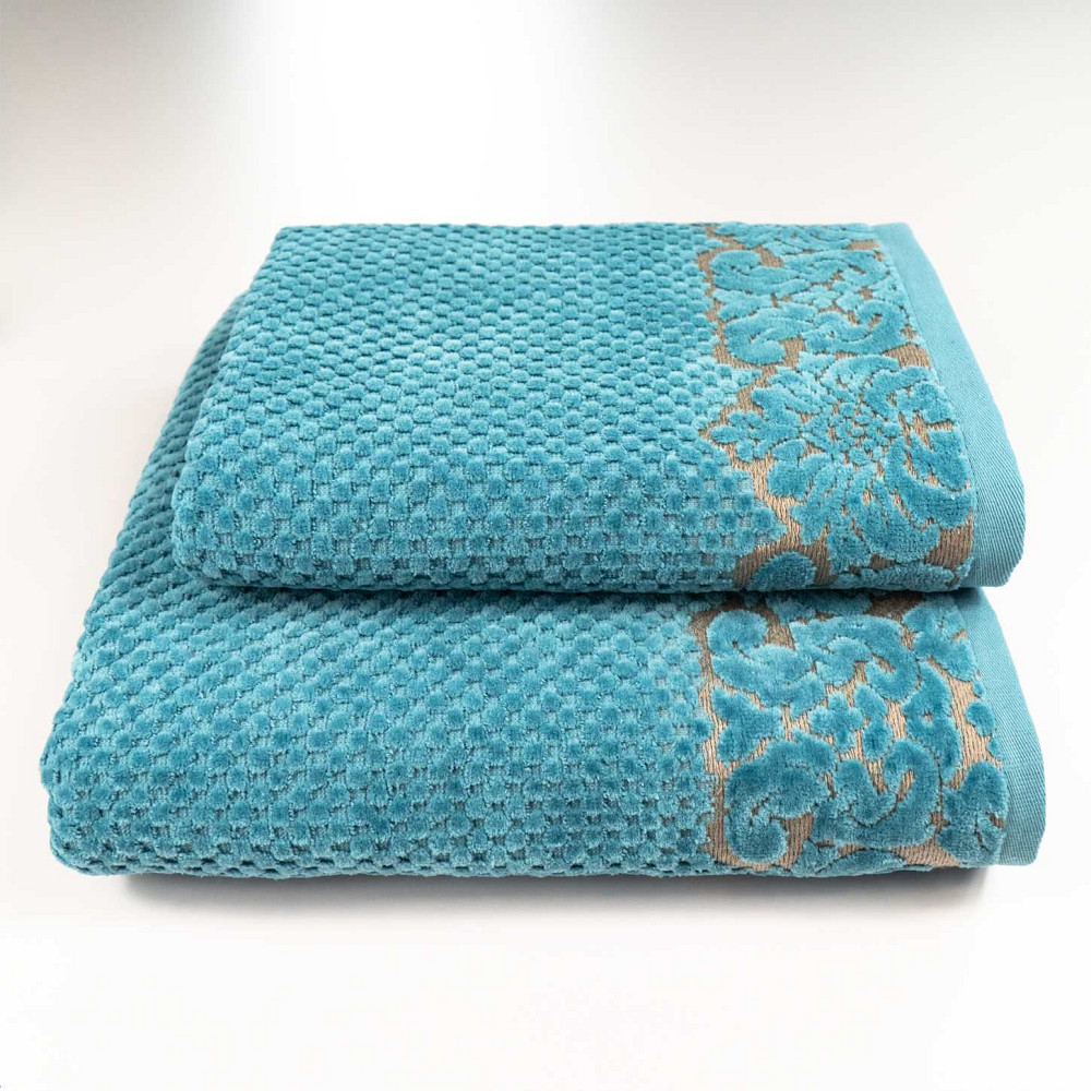 Набор махровых полотенец 2шт 50x90см, 70x140см Damask Премиум качества Жаккардовое с велюром 550г/м2 Сумы - изображение 1