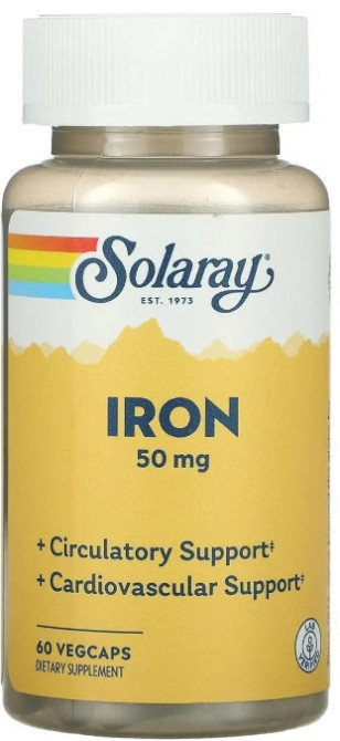 Железо хелат Solaray Iron 50 мг 60 капс Киев - изображение 1