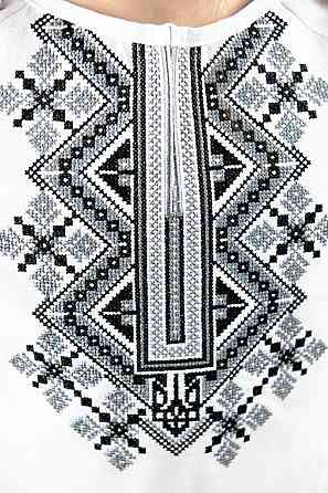 Вышиванка для девочек льняная с длинным рукавом, белая Юрма одяг Киев