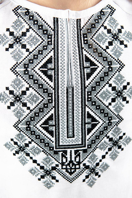 Вышиванка для девочек льняная с длинным рукавом, белая Юрма одяг Киев - изображение 3