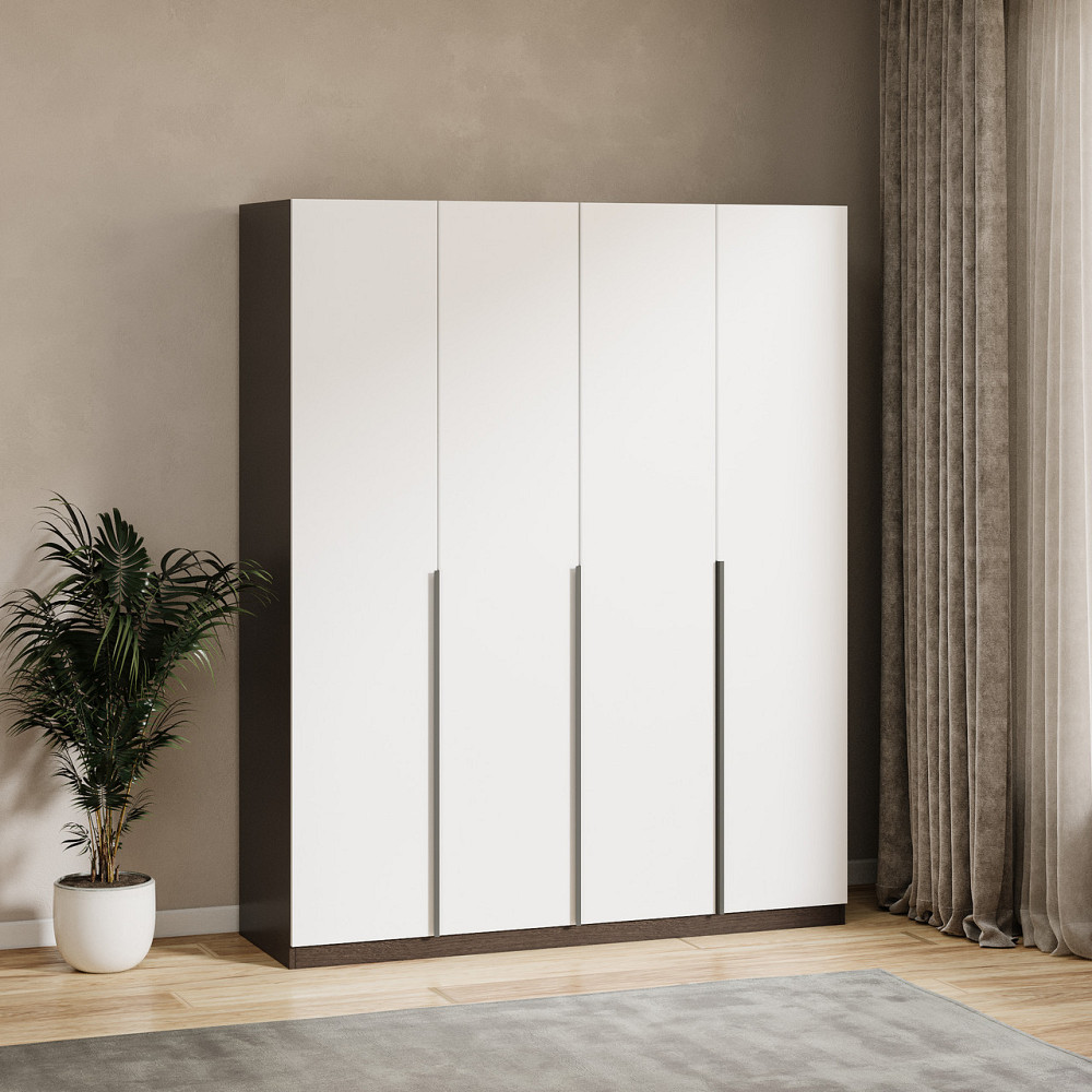 Шафа для одягу VAYS M-65, 4-дверна з полицями та штангою, ЛДСП, 160×50×200 см - для спальні, дитячої, передпокою, гардеробної Львів - фото 6