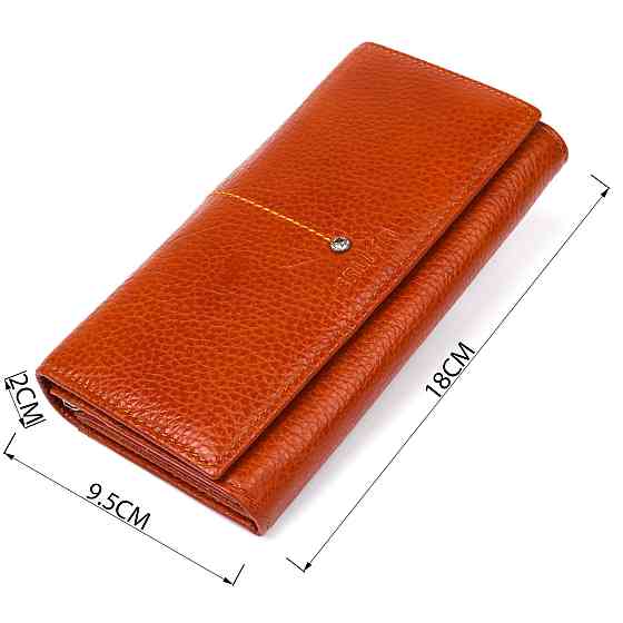 Гаманець горизонтальний зі стразами жіночий шкіряний BALIYA 18976 Помаранчевий Київ