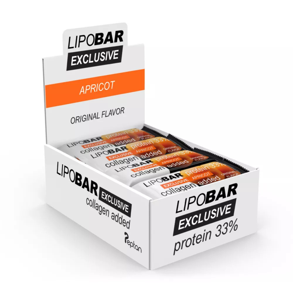 Протеїновий батончик Lipo Bar Exclusive  20 x 50 g  (APRICOT) Луцьк - фото 1