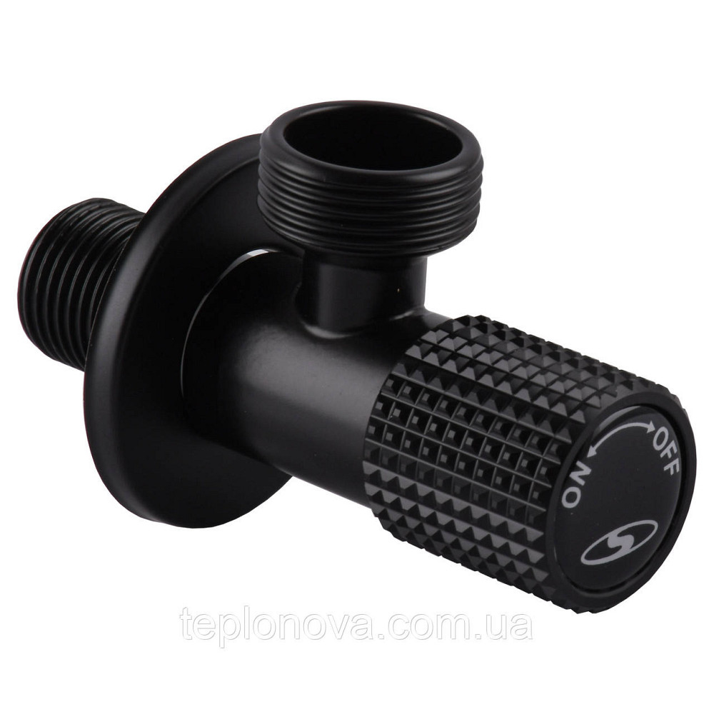 Кран кутовий кераміка SOLOMON EXCLUSIVE 1/2″X3/4″ 989 BB (BLACK/BLACK) ( 1шт.) Чернівці - фото 4