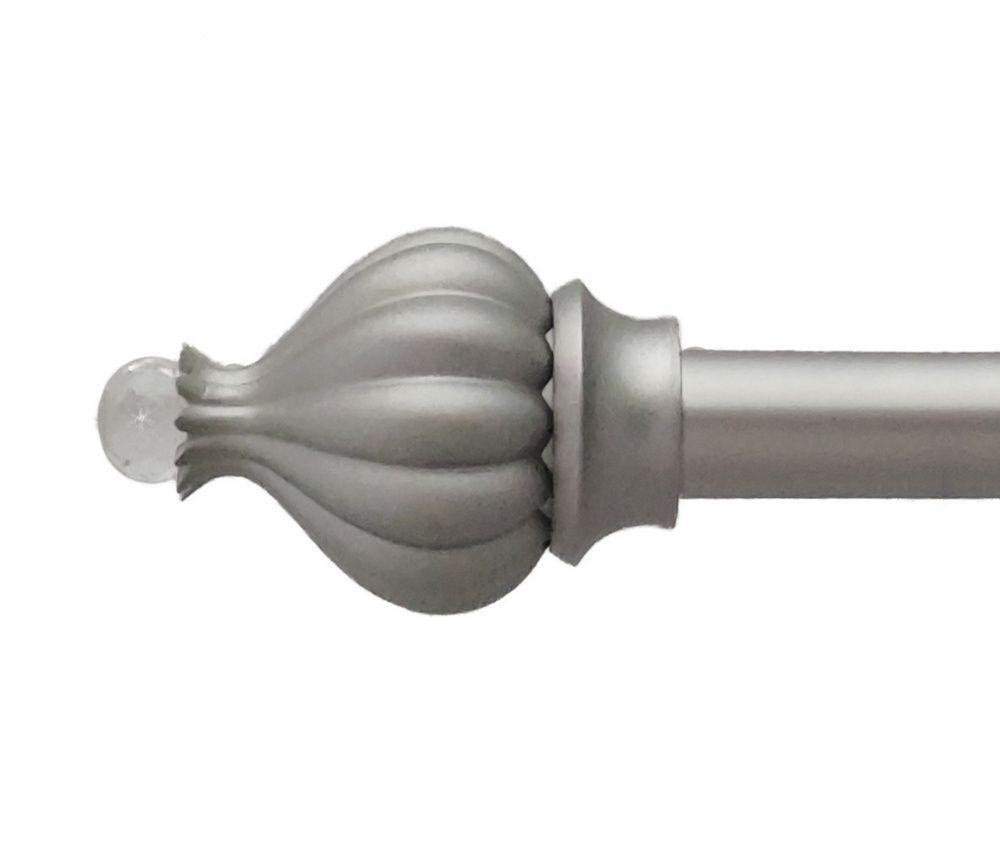 Карниз Orvit Таджа-Кристал металевий однорядний техно гладка труба кільце металеве Сатин 25 мм 240 см Львов - изображение 2