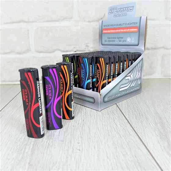 Зажигалка турбо-пламя 3X- Микс цвета уп/50шт Харьков