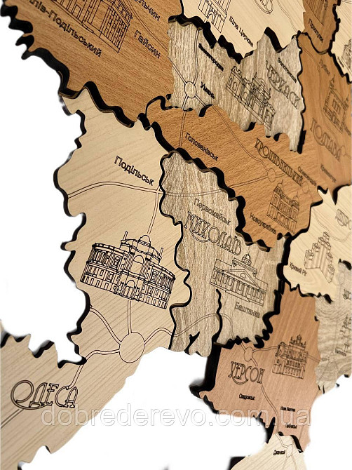 Дерев'яна карта України "Тополя" 200х150 Вижниця - фото 4