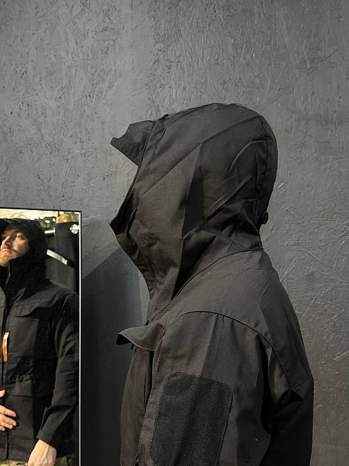 Військова літня куртка чорна з манжетами та кишенями, ріп-стоп тканина, легка та функціональна Львів - фото 7