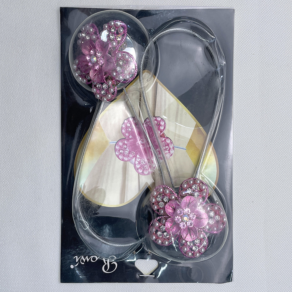 Магніти для штор та гардин "Flowers" набір 2 шт Рожевий (81-242) Київ - фото 8