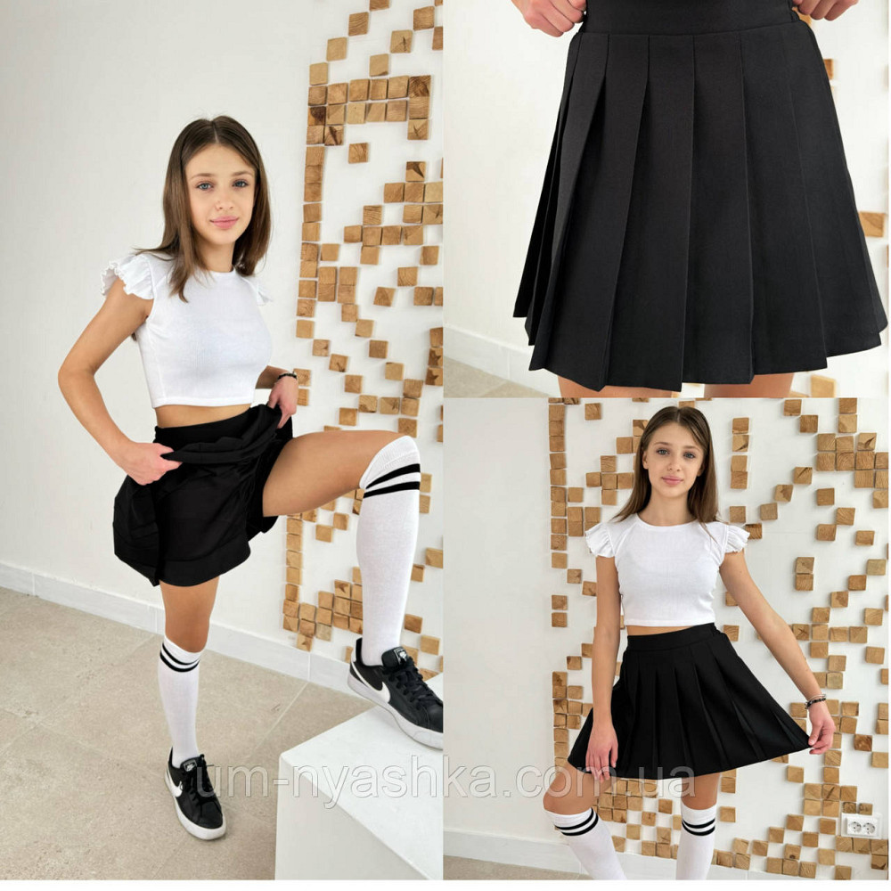 Шкільна спідниця-шорти теніска чорна на 116-164 Кривий Ріг - фото 1