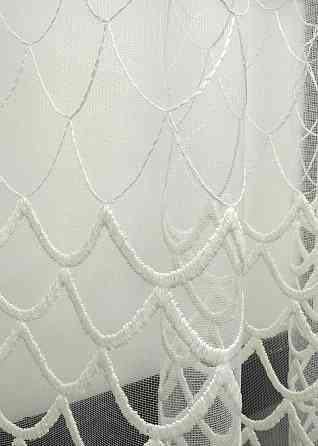 Тюль VR-Textil 1893т Фатин с вышивкой и люрексом Бежевый 200х150 см (42-1056) Киев