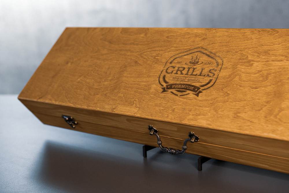 Шампури подарункові набір бокс для пікніка гриля та барбекю Оригінальні Віп подарунки на день народження татові, хлопцю, Тернопіль - фото 8