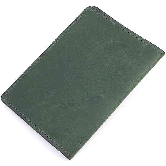 Превосходная кожаная обложка на военный билет Карта GRANDE PELLE 16783 Зеленый Киев