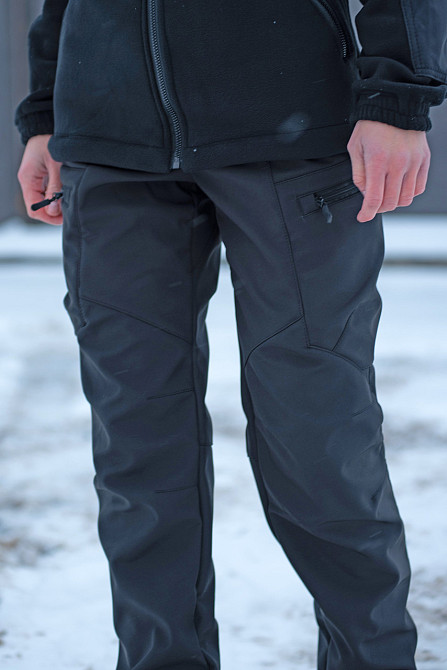 Жіночі тактичні штани Softshell на флісі 48, Чорний Запоріжжя - фото 2