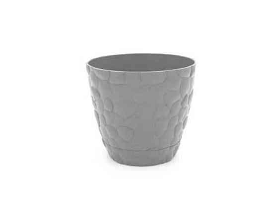 Горщик для квітів 1,6л КАМІНЬ (14,5х13СМ) (сірий) ТМ ELIF PLASTIK Київ