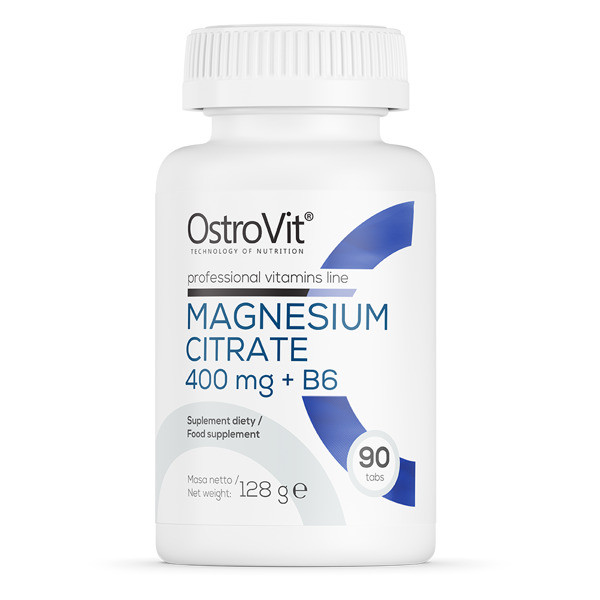 Цитрат магнію 400 мг + B6 Ostrovit Magnesium Citrate 400 mg + B6 90tabl Луцьк - фото 1