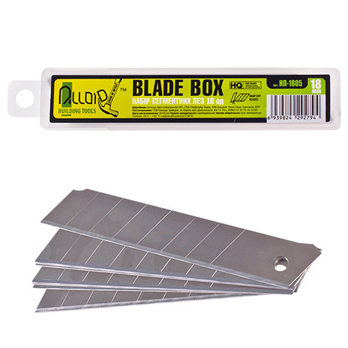 Леза сегментні 18 мм, пластиковий пенал 10 шт Alloid НП-1805 Винница - изображение 1