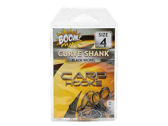 Гачок для мирної риби Curve Shank №4 (10 шт/уп) (Black Nickel) ТМ BOOM Київ