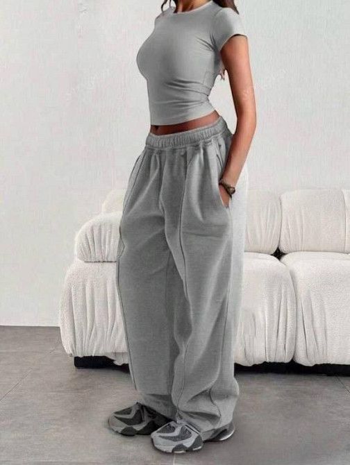 Жіночі повсякденні спортивні штани оверсайз двонитка Одеса - фото 4