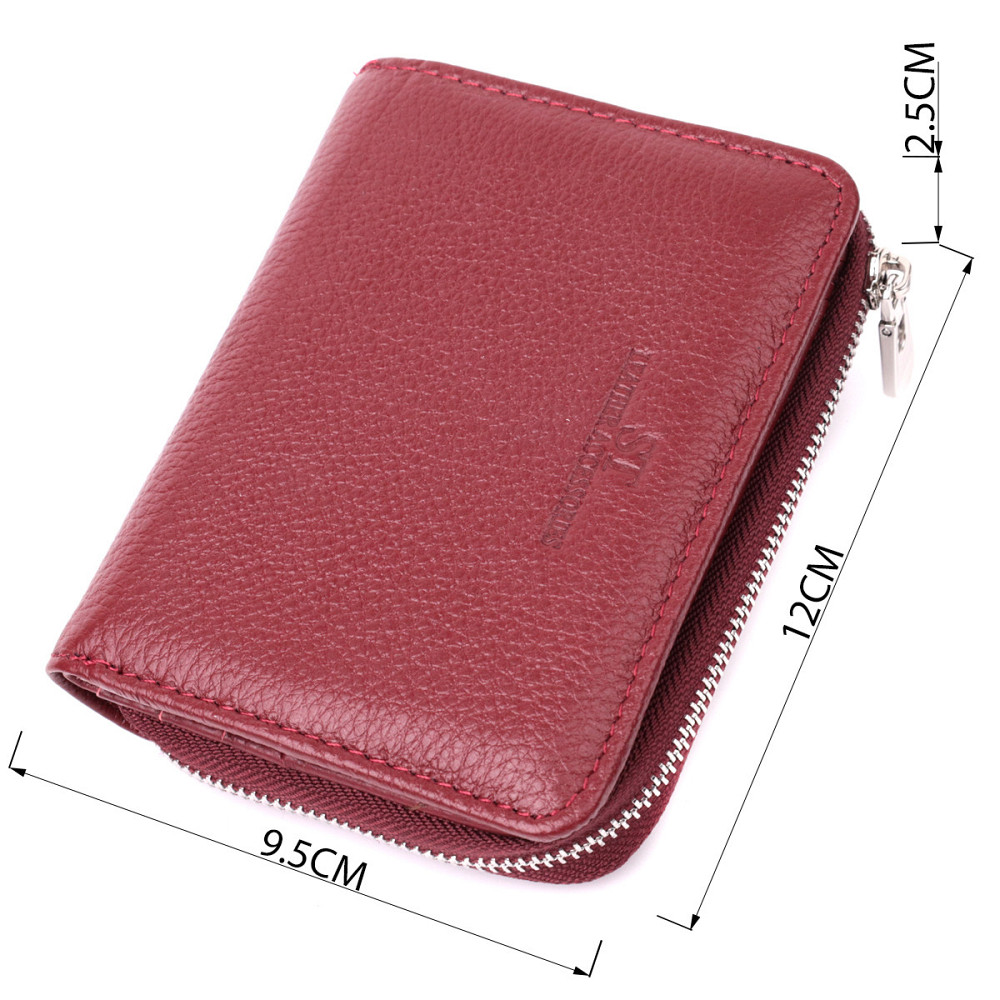 Женский кошелек среднего размера из натуральной кожи Бордовый (ST Leather) Киев - изображение 7