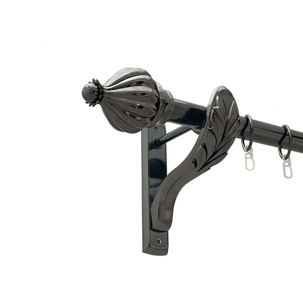 Карниз Orvit Таджа металевий однорядний ретро гладка труба кільце металеве Онікс 25 мм 300 см (00-00021466) Львов - изображение 1