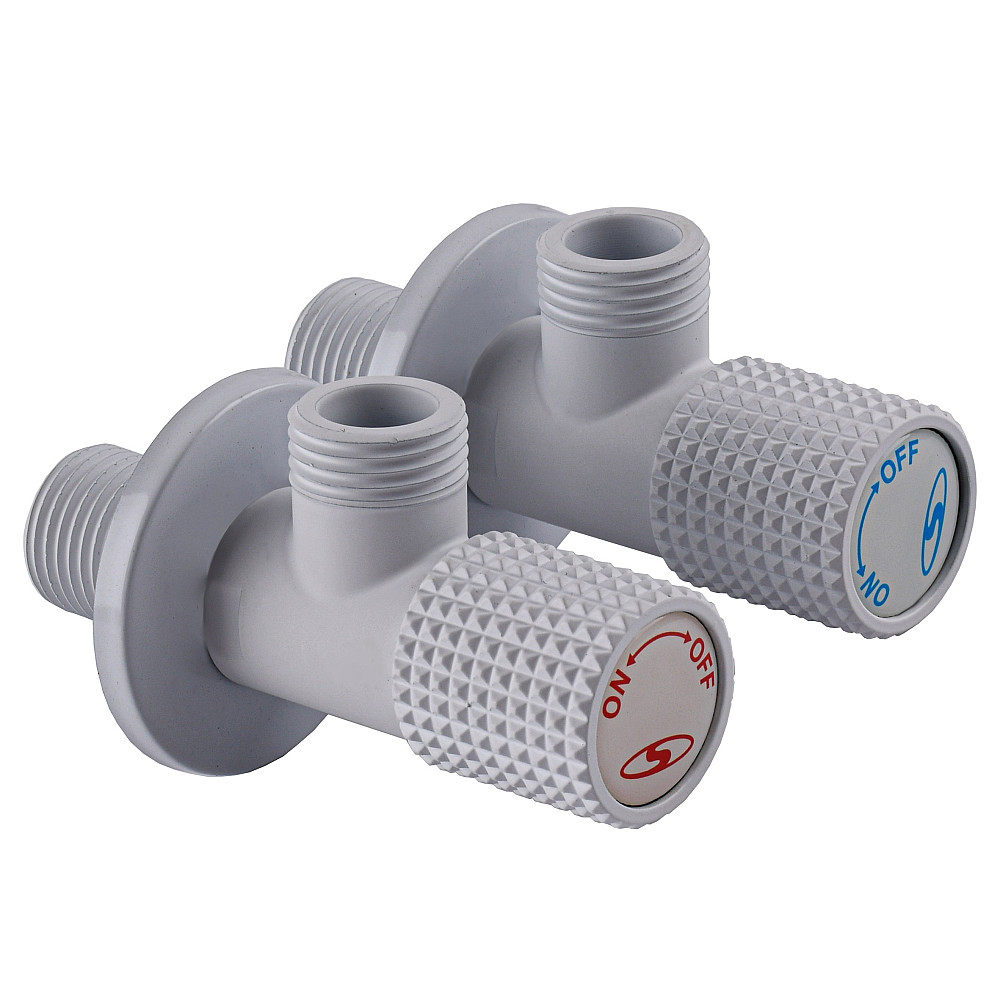 !!Набір кранів кутових кераміка SOLOMON EXCLUSIVE 1/2″X1/2″ 9889 WW  (White/White) (комплект2шт.) Луцк - изображение 4