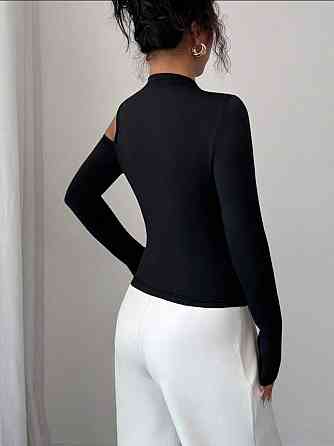 Стильний жіночий лонгслів із мікродайвінгу Чорний, 46/48 Одеса