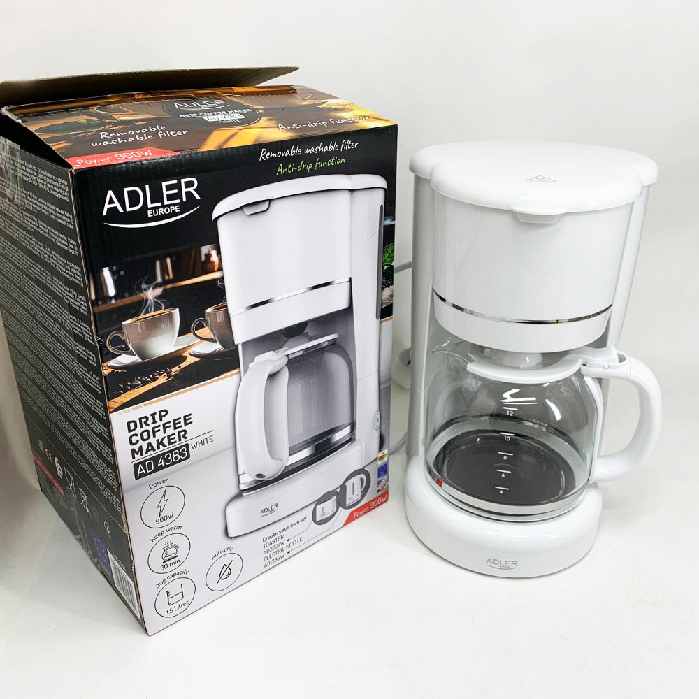 Кавоварка крапельна Adler AD 4383 white 1.5Л 900Вт SO-72 Львов - изображение 13