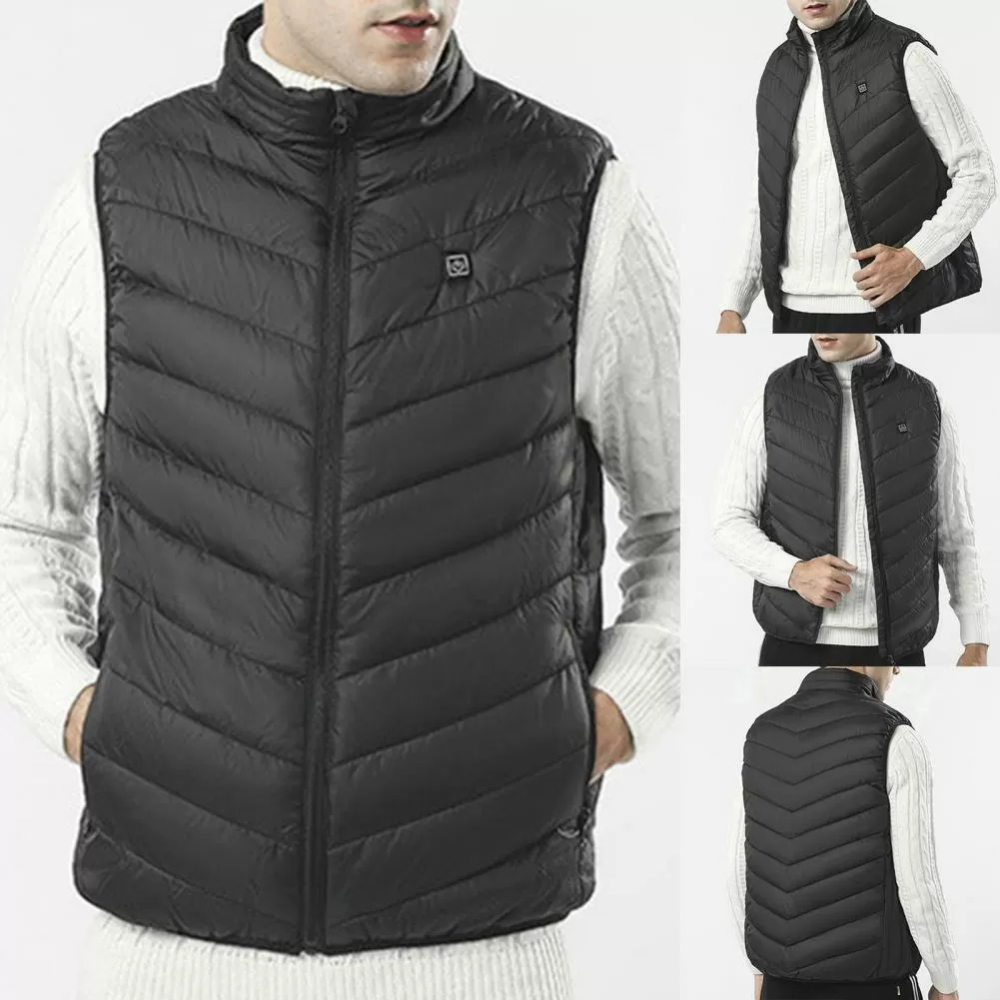 Мужской жилет с подогревом HeatFashion Electric Heating Vest (15 зон) Черный M Винница - изображение 3