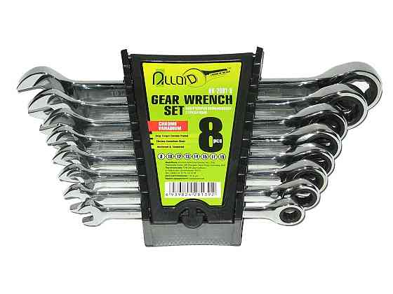 Набор ключей рожково-трещоточных 8шт 8-19 мм. ALLOID НК-2081-8 Винница