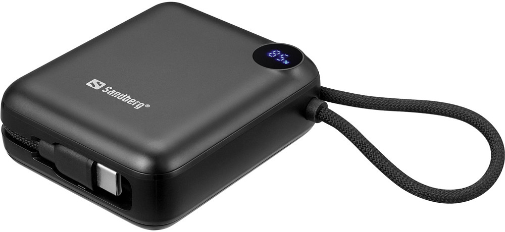 УМБ Sandberg 10000mAh 20W PD,QC3.0, USB-C In/Out, PowerThru, with built-in 2xUSB-C cables Винница - изображение 4