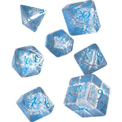 Набор кубиков для настольных игр Q-Workshop Elvish Translucent blue Dice Set (7 шт) (SELV11) Винница