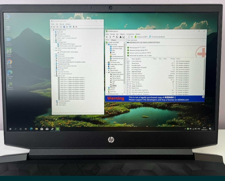 HP Ryzen 5 5600H RTX 3050 4Gb 8Gb SSD512Gb Ноутбук Київ - фото 8