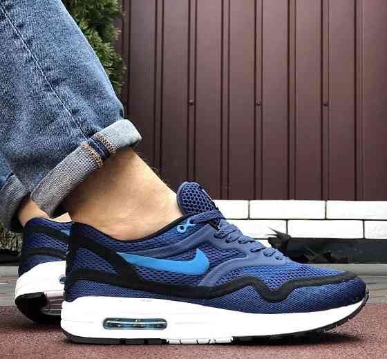 Мужские Кроссовки Nike Air Max 90 Синие Найк Тканевые  (размеры: 41,42,43,44,45) Видео Обзор Днепр