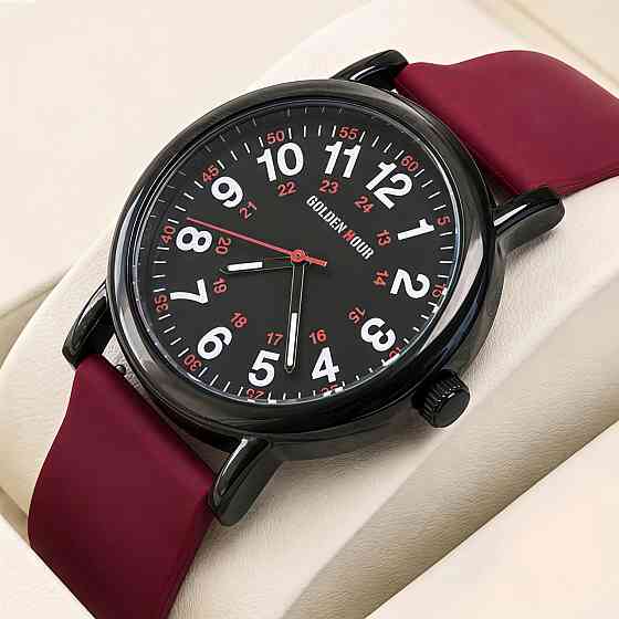 Годинник жіночий наручний GoldenHour Trend Black Cherry (2 ремінці) Вінниця