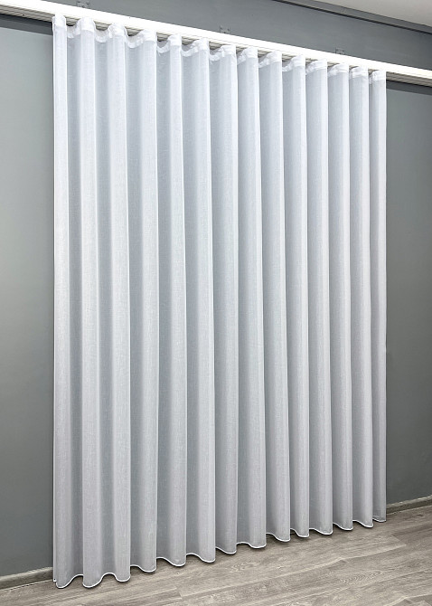 Тюль VR-Textil 2033т Лен плотный однотонный Белый 400х270 см (42-1169) Киев - изображение 3