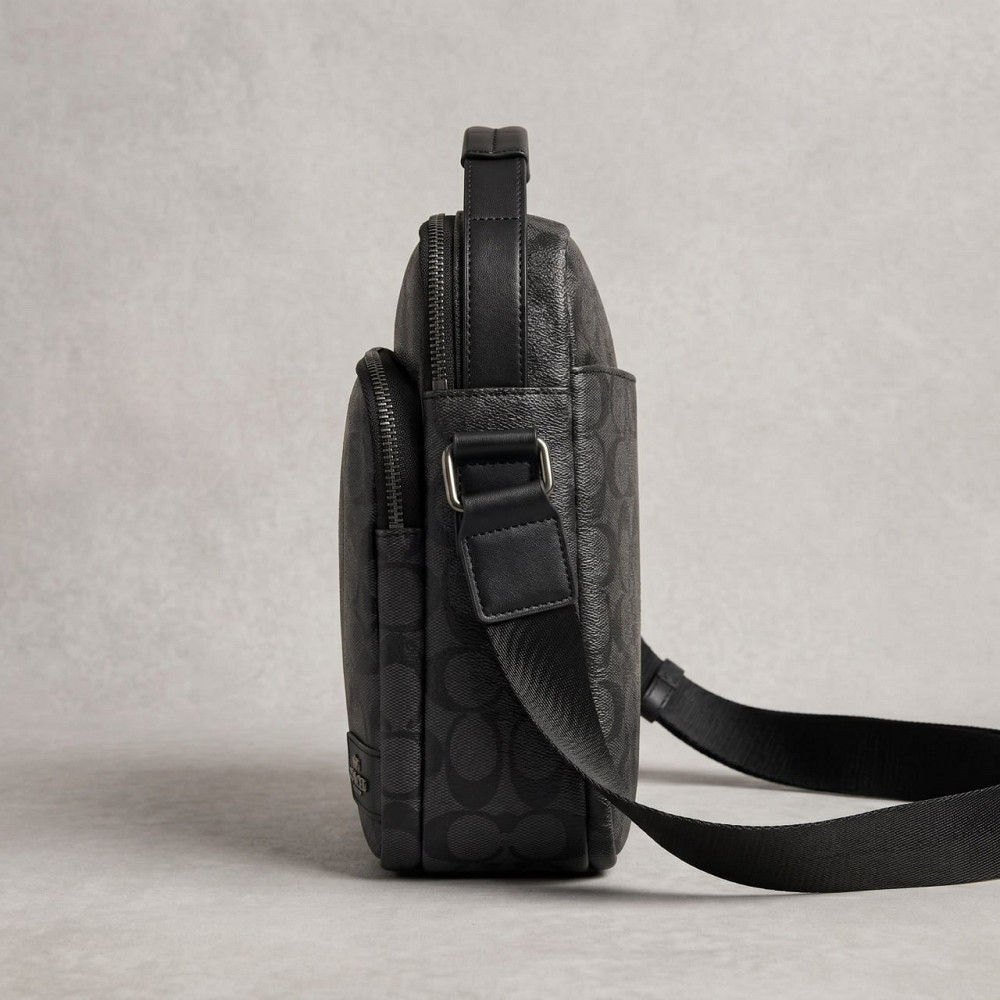 Мужская барсетка, сумка на плечо Coach (2515) серая Киев - изображение 5