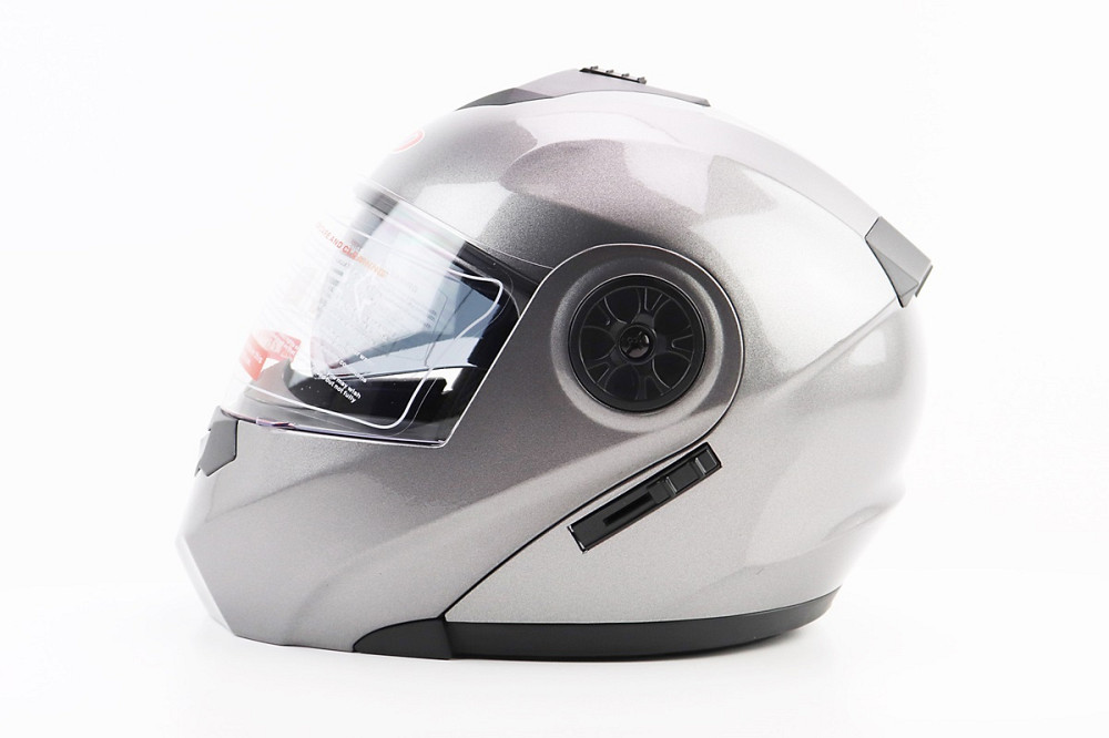 Шолом модуляр, закритий з відкидним підборіддям+відкидні окуляри BLD-159 L (59-60см), СІРИЙ глянець Київ - фото 4