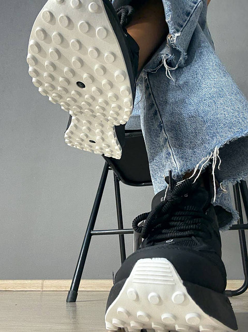 Кроссовки женские Violeta 136-33 комбинированные на высокой подошве черные, 38, 24 см Киев - изображение 5