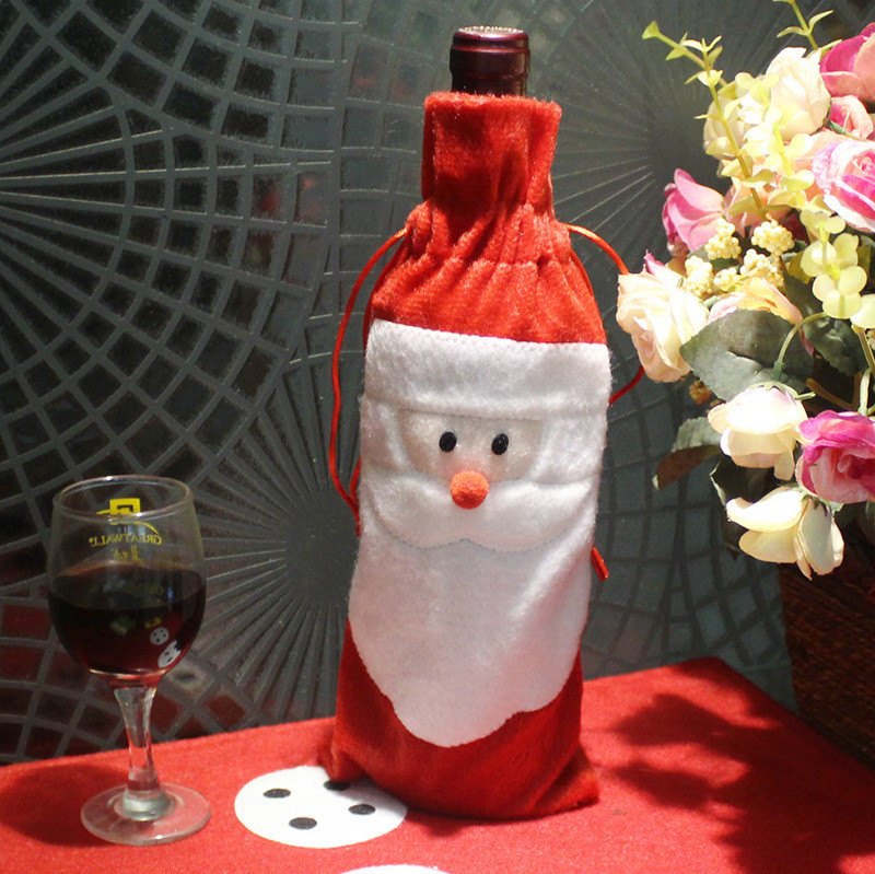 Новогодний чехол на бутылку Дед Мороз 31 на 12 см разноцветный Киев - изображение 9