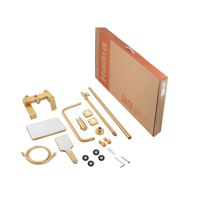 Душевая колонна со смесителем HAIBA GAUDI 009-J BRUSHED GOLD (HB9584) Киев - изображение 8