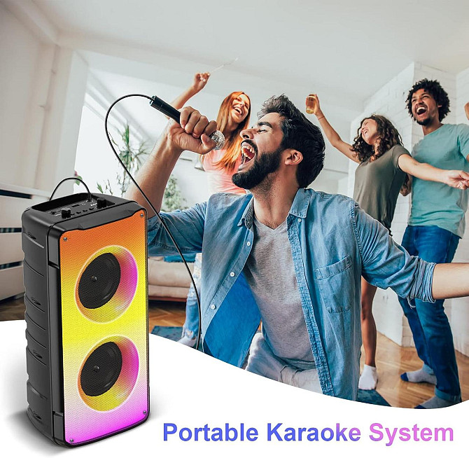 Колонка Bluetooth портативна бездротова стереоколонка 60 Вт з підсвіткою, TWS, FM-радіо, еквалайзеро Київ - фото 6