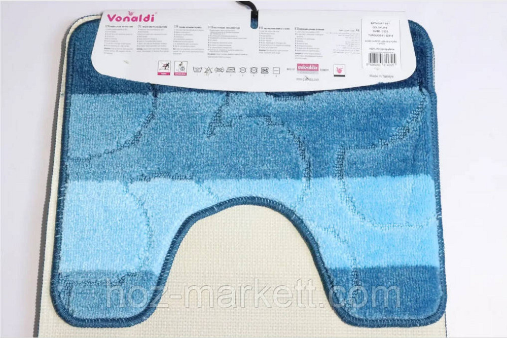 Набор ковриков для ванной голубой комбинированный 100 х 60 Турция Харьков - изображение 5